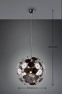 Plafondlamp Discalgo rookglas/ijzer - 6 lichtbronnen