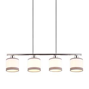 Suspension Davos Tissu / Fer - 4 ampouless - Argenté