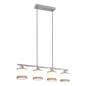 Suspension Davos Tissu / Fer - 4 ampouless - Argenté