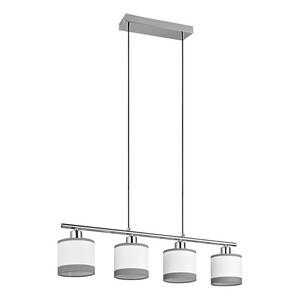 Suspension Davos Tissu / Fer - 4 ampouless - Argenté