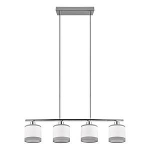 Suspension Davos Tissu / Fer - 4 ampouless - Argenté