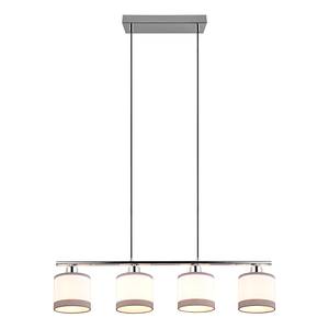 Suspension Davos Tissu / Fer - 4 ampouless - Argenté