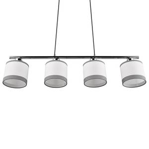 Suspension Davos Tissu / Fer - 4 ampouless - Argenté