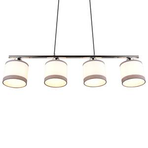 Suspension Davos Tissu / Fer - 4 ampouless - Argenté