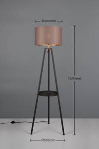 Staande lamp Colette geweven stof/ijzer - 1 lichtbron - Koffiebruin