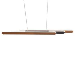 Suspension LED Helios Fer - 1 ampoule - Marron - Largeur : 130 cm