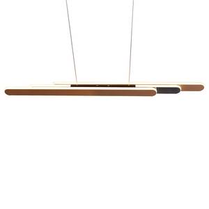 Suspension LED Helios Fer - 1 ampoule - Marron - Largeur : 130 cm