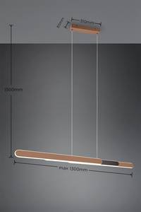 Lampada a LED Helios Ferro - 1 punti luce - Marrone - Larghezza: 130 cm