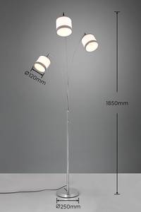 Lampadaire Davos Tissu / Fer - 3 ampoules - Argenté