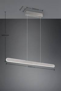 Suspension LED Helios Fer - 1 ampoule - Argenté - Largeur : 100 cm