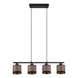 Suspension Davos Tissu / Fer - 4 ampouless - Noir