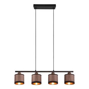 Suspension Davos Tissu / Fer - 4 ampouless - Noir