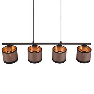 Suspension Davos Tissu / Fer - 4 ampouless - Noir