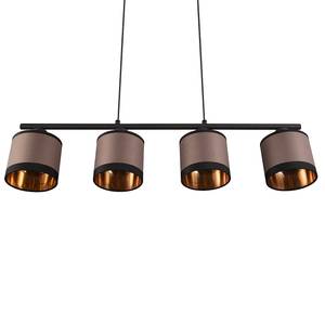 Suspension Davos Tissu / Fer - 4 ampouless - Noir