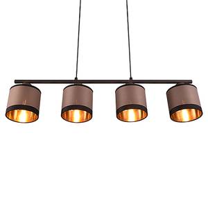 Suspension Davos Tissu / Fer - 4 ampouless - Noir