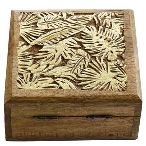 Truhe GOLDEN JUNGLE Mangoholz - 14 x 14 cm