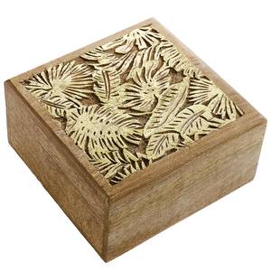 Scrigno GOLDEN JUNGLE Legno di mango - 17 x 17 cm