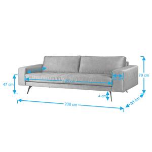 3-Sitzer Sofa Pruneda Samt Tomi: Grau