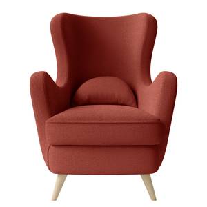 Fauteuil à oreilles Pocicos Tissu Bouclé Anouk: Rouge