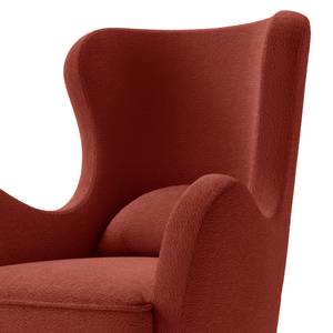 Fauteuil à oreilles Pocicos Tissu Bouclé Anouk: Rouge