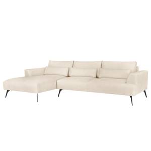 Ecksofa Colladas Webstoff Carde: Creme - Longchair davorstehend links