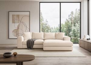 Ecksofa Palabra Chenille Marisa: Creme - Longchair davorstehend rechts