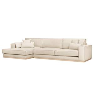 Ecksofa Mediona Webstoff Carde: Creme - Breite: 344 cm - Longchair davorstehend links