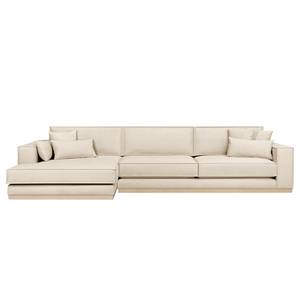 Ecksofa Mediona Webstoff Carde: Creme - Breite: 344 cm - Longchair davorstehend links