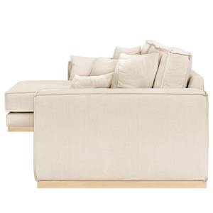 Ecksofa Mediona Webstoff Carde: Creme - Breite: 344 cm - Longchair davorstehend links