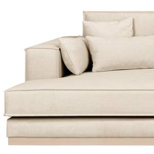 Ecksofa Mediona Webstoff Carde: Creme - Breite: 344 cm - Longchair davorstehend links