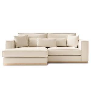 Ecksofa Mediona Webstoff Carde: Creme - Breite: 235 cm - Longchair davorstehend links