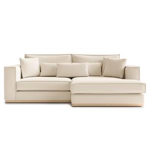 Ecksofa Mediona Webstoff Carde: Creme - Breite: 235 cm - Longchair davorstehend rechts