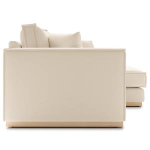 Ecksofa Mediona Webstoff Carde: Creme - Breite: 235 cm - Longchair davorstehend rechts