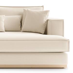 Ecksofa Mediona Webstoff Carde: Creme - Breite: 235 cm - Longchair davorstehend rechts