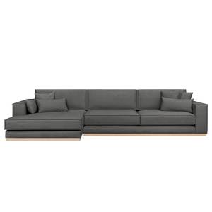 Ecksofa Mediona Webstoff Carde: Dunkelgrau - Breite: 344 cm - Longchair davorstehend links