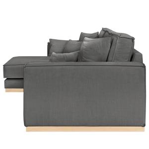 Ecksofa Mediona Webstoff Carde: Dunkelgrau - Breite: 344 cm - Longchair davorstehend links