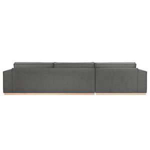 Ecksofa Mediona Webstoff Carde: Dunkelgrau - Breite: 344 cm - Longchair davorstehend links