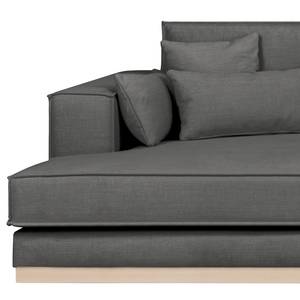 Ecksofa Mediona Webstoff Carde: Dunkelgrau - Breite: 344 cm - Longchair davorstehend links