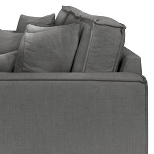 Ecksofa Mediona Webstoff Carde: Dunkelgrau - Breite: 344 cm - Longchair davorstehend links