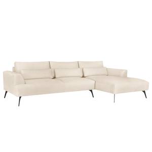 Ecksofa Colladas Webstoff Carde: Creme - Longchair davorstehend rechts