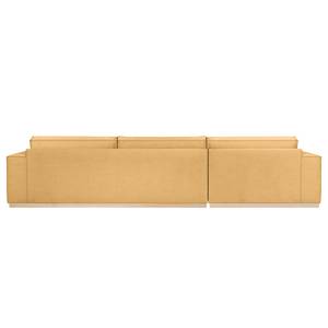 Ecksofa Mediona Webstoff Carde: Gold - Breite: 344 cm - Longchair davorstehend links