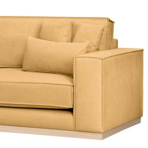 Ecksofa Mediona Webstoff Carde: Gold - Breite: 344 cm - Longchair davorstehend links