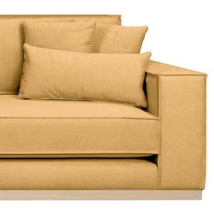 Ecksofa Mediona Webstoff Carde: Gold - Breite: 344 cm - Longchair davorstehend links