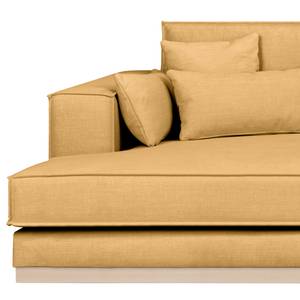 Ecksofa Mediona Webstoff Carde: Gold - Breite: 344 cm - Longchair davorstehend links