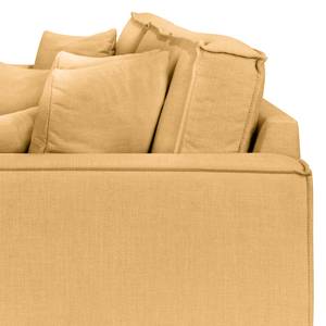 Ecksofa Mediona Webstoff Carde: Gold - Breite: 344 cm - Longchair davorstehend links