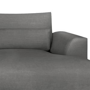 Divano angolare Colladas Tessuto Carde: grigio scuro - Longchair preimpostata a destra