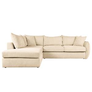 Ecksofa Ribela Chenille Roselia: Creme - Ottomane davorstehend links