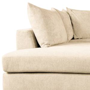 Ecksofa Ribela Chenille Roselia: Creme - Ottomane davorstehend links