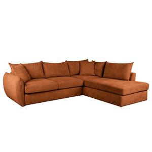 Ecksofa Ribela Chenille Roselia: Braun - Ottomane davorstehend rechts