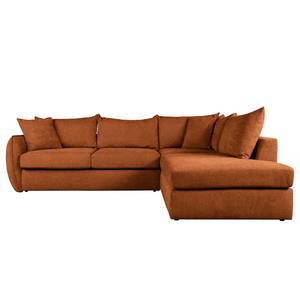 Ecksofa Ribela Chenille Roselia: Braun - Ottomane davorstehend rechts